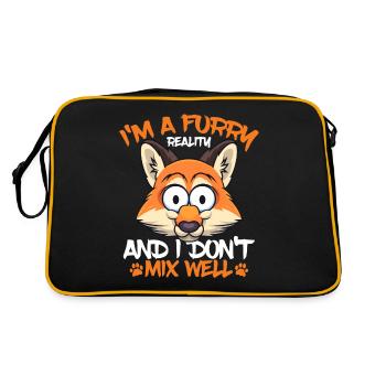Furry Fandom Fursona Fox - Retro Bag - black/gold - Back