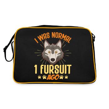 Furry Fandom Fursona Wolf - Retro Bag - black/gold - Back