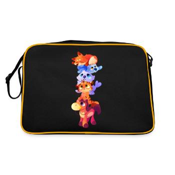 Furry Fandom Fursona Fursuit Fox Horse Cat - Retro Bag - black/gold - Back