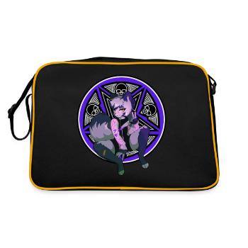 Furry Fandom Fursona Fursuit Fox Pentagram - Retro Bag - black/gold - Back