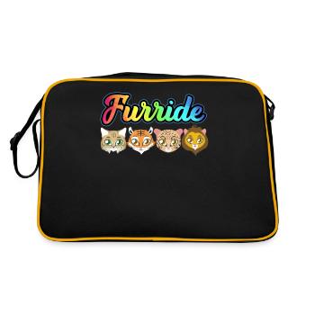 LGBTQ Furry Fandom Fursona Fursuit - Retro Tasche - Schwarz/Gold - Hinten