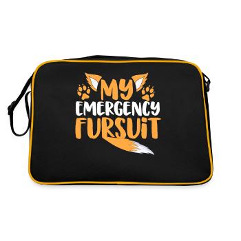 Furry Fandom Fursona Fox - Retro Bag - black/gold - Back