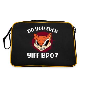 Furry Fandom Fursona Fursuit Fox - Retro Bag - black/gold - Back