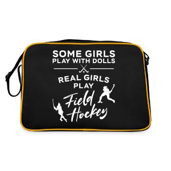 Field Hockey Some Girls Play With - Retro Tasche - Schwarz/Gold - Hinten