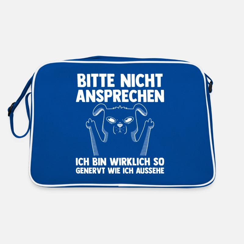 Bitte Nicht Ansprechen Hund Retro Tasche