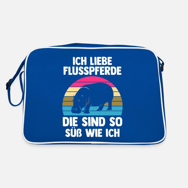 Nilpferd Flusspferd Retro Tasche