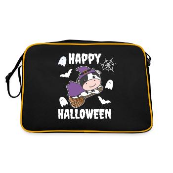 Vache Joyeux Halloween Sorcière Enfants Sorcières Costume - Sac Retro - noir/or - Dos