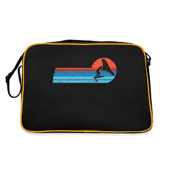 Wingfoil Surfer Wingfoiling Hydrofoil Vintage - Retro Bag - black/gold - Back