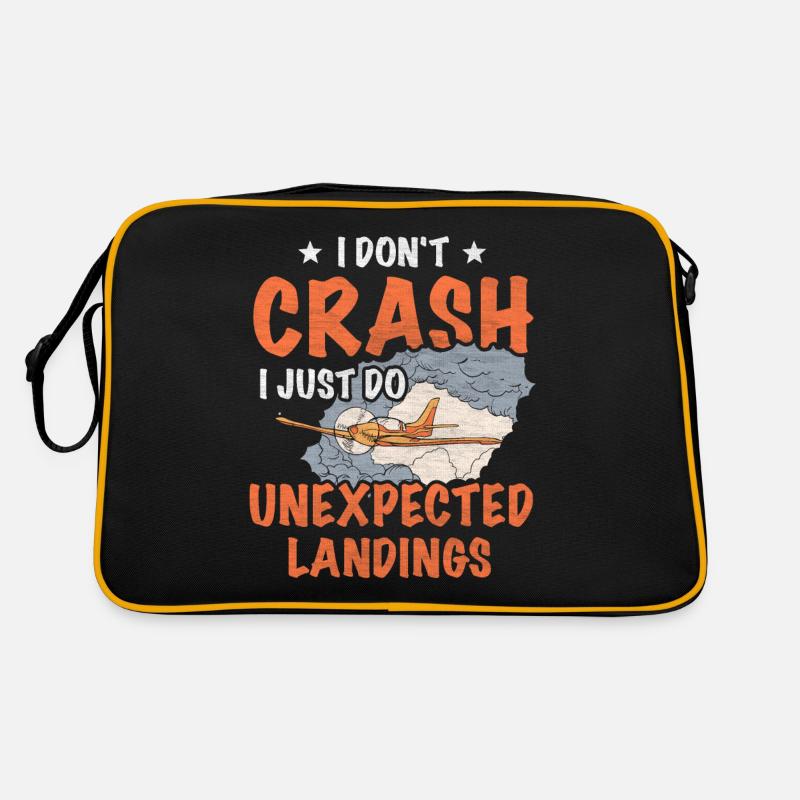 I dont crash I just do unexpected Landings Model Retro Tasche