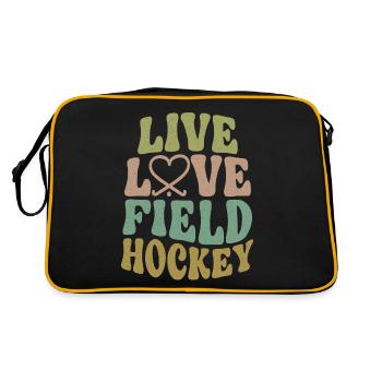 Field Hockey Live Love Field - Retro Tasche - Schwarz/Gold - Hinten