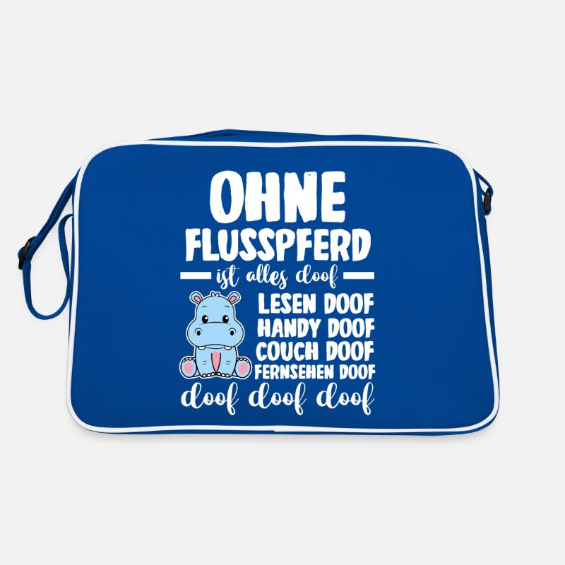 Nilpferd Flusspferd Retro Tasche