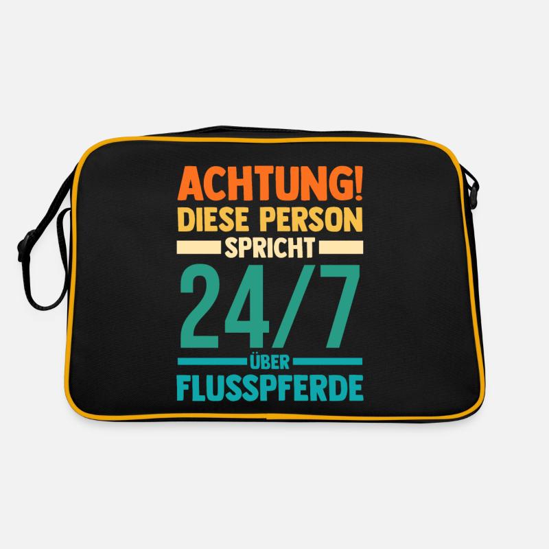 Nilpferd Flusspferd Retro Tasche