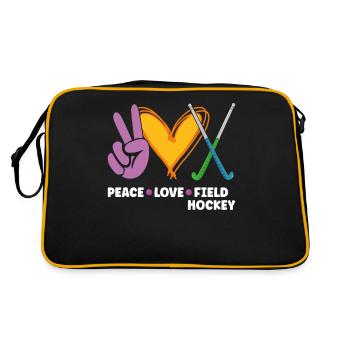 Field Hockey Peace Love Field - Retro Tasche - Schwarz/Gold - Hinten