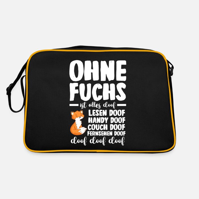 Fuchs - Retro Tasche - Schwarz/Gold