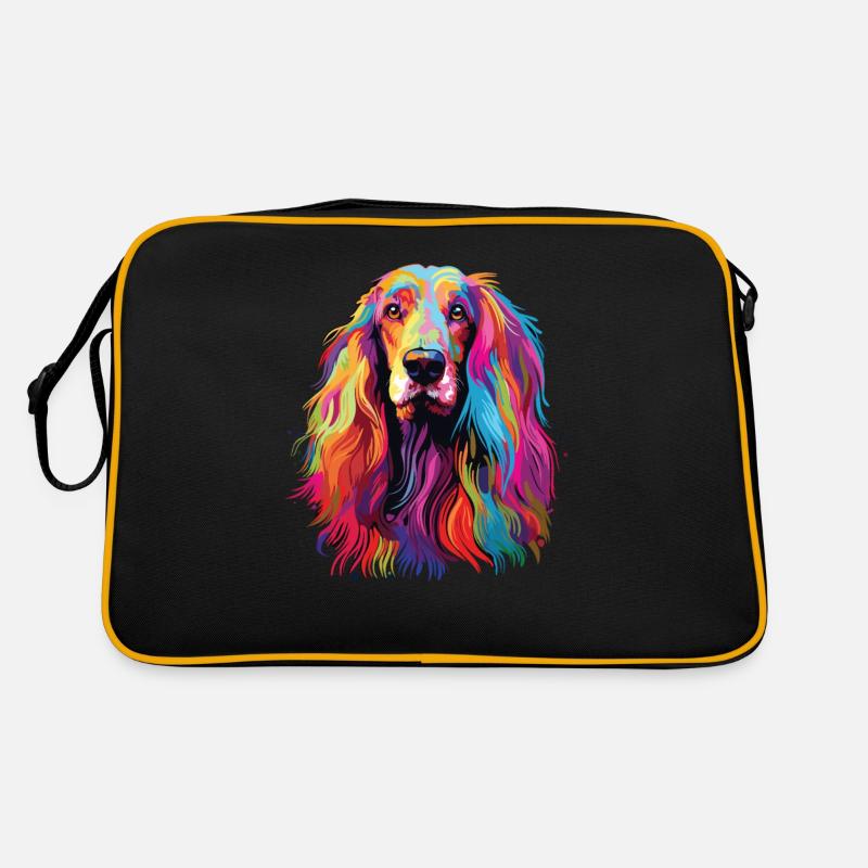 Aquarelle Coloré Lévrier Afghan Sac Retro