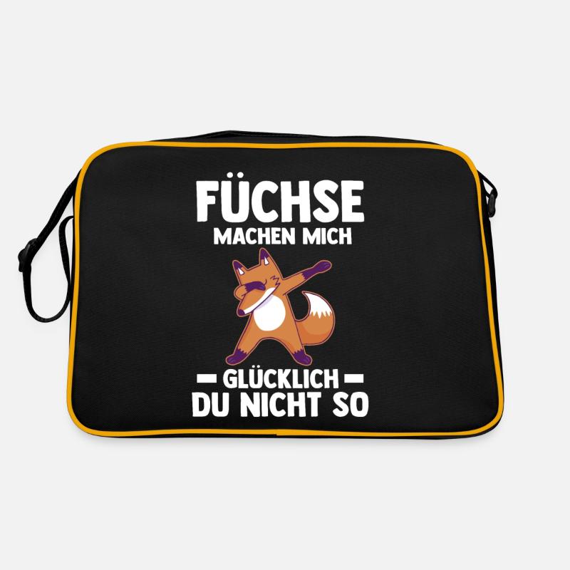 Fuchs - Retro Tasche - Schwarz/Gold