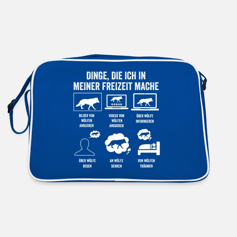 Tier Waldtier Wolf Retro Tasche