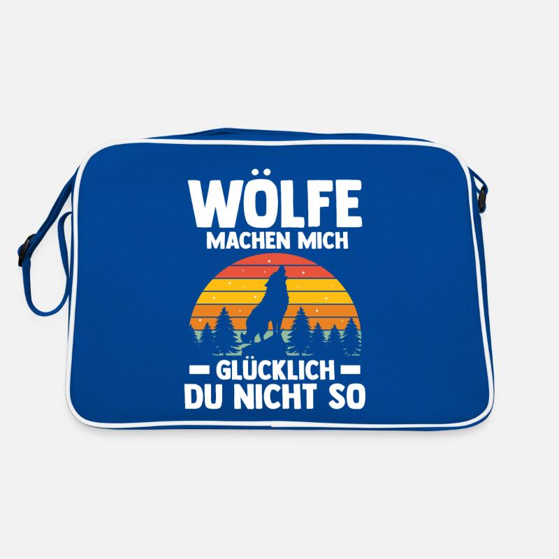 Tier Waldtier Wolf Retro Tasche