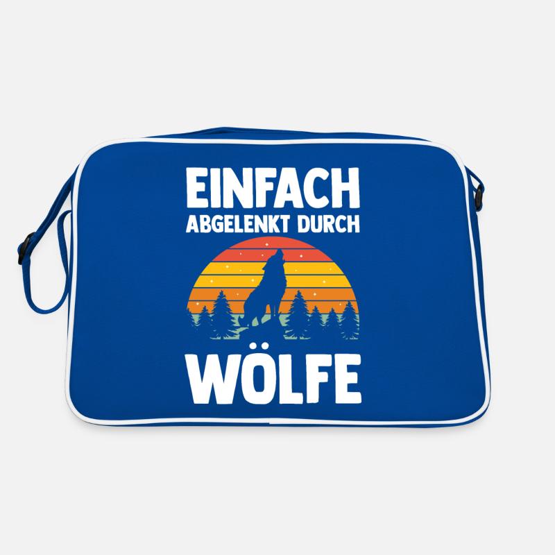 Tier Waldtier Wolf Retro Tasche