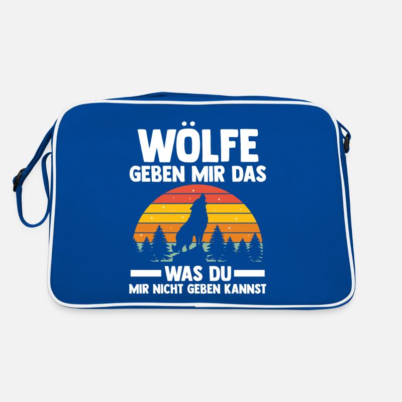Tier Waldtier Wolf Retro Tasche