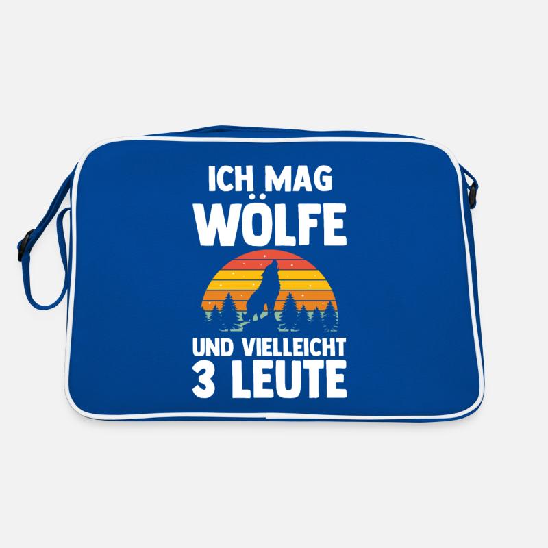 Tier Waldtier Wolf Retro Tasche