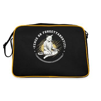 chats, escrimeurs, joueur, escrime drôle, sports, chats - Sac Retro - noir/or - Dos