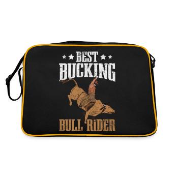 Bull-riding cowboy - Retro Bag - black/gold - Back