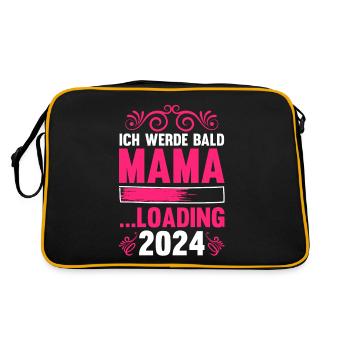 Werdende Mama 2024 - Retro Tasche - Schwarz/Gold - Hinten