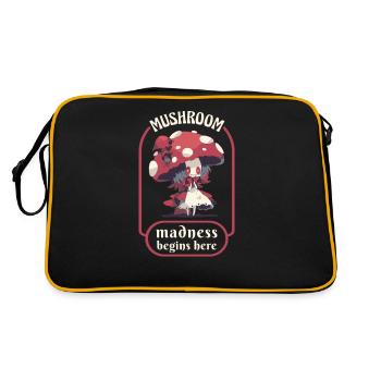 Mushrooms Mushroom Picker RPG-Occult-Gothic Mushroom fungi - Retro Bag - black/gold - Back