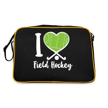 Hockey sur gazon Coeur J’aime le terrain - Sac Retro - noir/or - Dos