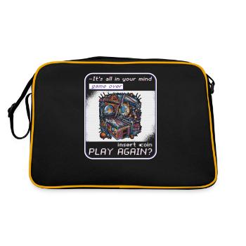 Pinball Flipperautomat Arcade Gamer lustige - Retro Tasche - Schwarz/Gold - Hinten