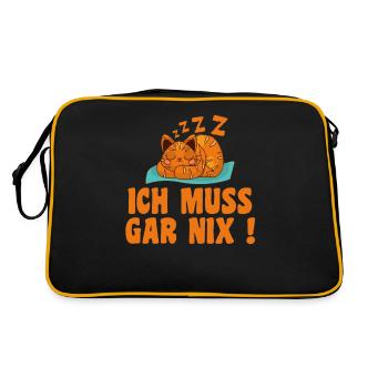 Ich Muss Gar Nix - Retro Tasche - Schwarz/Gold - Hinten