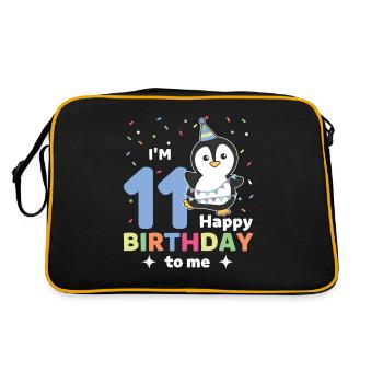 Pingouin pour les 11 ans pour les enfants de onze ans - Sac Retro - noir/or - Dos