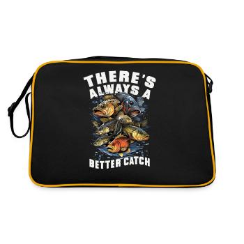 Pêcheur Kayak Bateau De Pêche Dictons Drôles - Sac Retro - noir/or - Dos