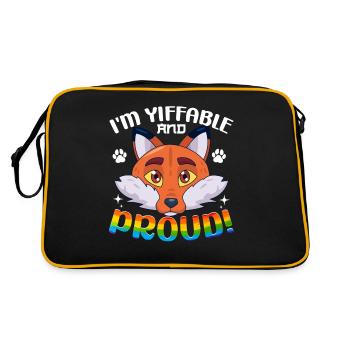 Furry Fandom Fursona Fursuit Fox - Retro Bag - black/gold - Back