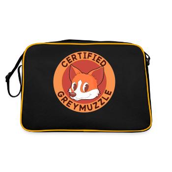 Furry Fandom Fursona Fursuit Dog - Retro Bag - black/gold - Back
