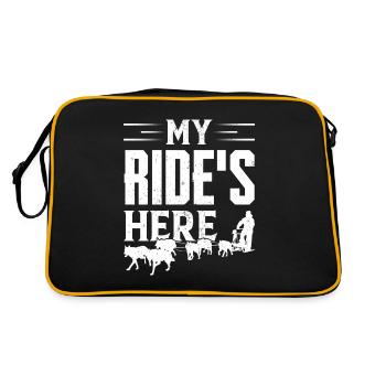 Mushing Dog Sledding Musher - Retro Bag - black/gold - Back