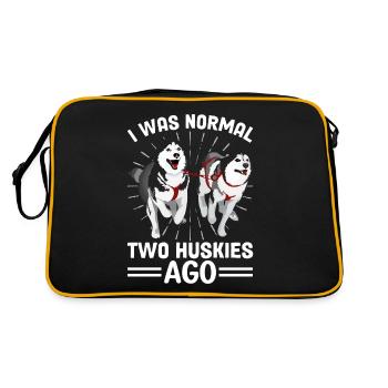Mushing Dog Sledding Siberian Husky - Retro Bag - black/gold - Back