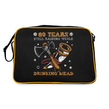 80 Years Still Raiding While Drinking Mead - 80. - Retro Bag - black/gold - Back