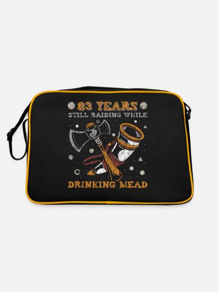 83 Years Still Raiding While Drinking Mead - 83. - Retro Bag - black/gold - Back
