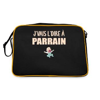 J'vais Le Dire - Parrain - Super Parrain - Sac Retro - noir/or - Dos