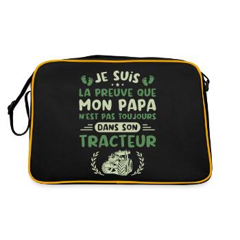 Je Suis La Preuve Que Mon Papa N'est Pas, Tracteur - Sac Retro - noir/or - Dos