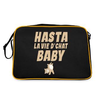 Chat - Amoureux des Chats - Chat Humour - Sac Retro - noir/or - Dos