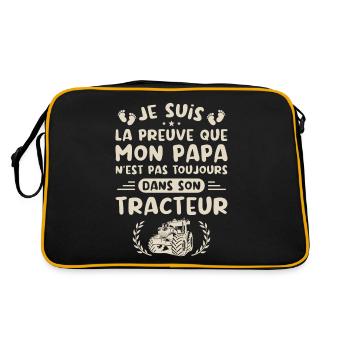Je Suis La Preuve Que Mon Papa N'est Pas, Tracteur - Sac Retro - noir/or - Dos