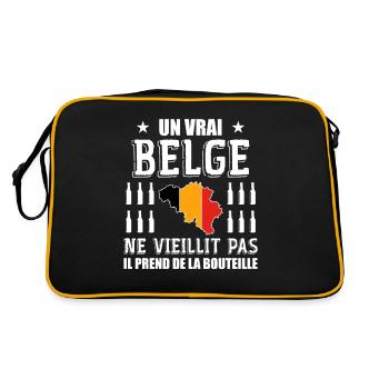 Belgique - Belgique Humour - Je Suis Belge - Sac Retro - noir/or - Dos
