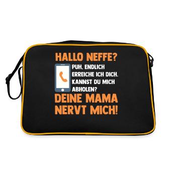 Tante Paten Onkel - Retro Tasche - Schwarz/Gold - Hinten