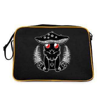 Mothman Mushroom Cryptids Cryptozoology - Retro Bag - black/gold - Back