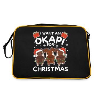 I want an okapi for Christmas sweet okapis - Retro Bag - black/gold - Back