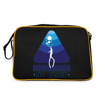 Tauchen, Apnoetauchen, Apnoe No Limit Freediving - Retro Tasche - Schwarz/Gold - Hinten