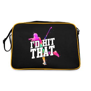 Field Hockey Watercolor I'd Hit - Retro Tasche - Schwarz/Gold - Hinten